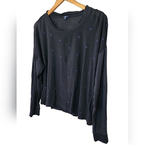 Splendid Embroidered hearts modal long sleeve top Medium - Picture 4 of 12